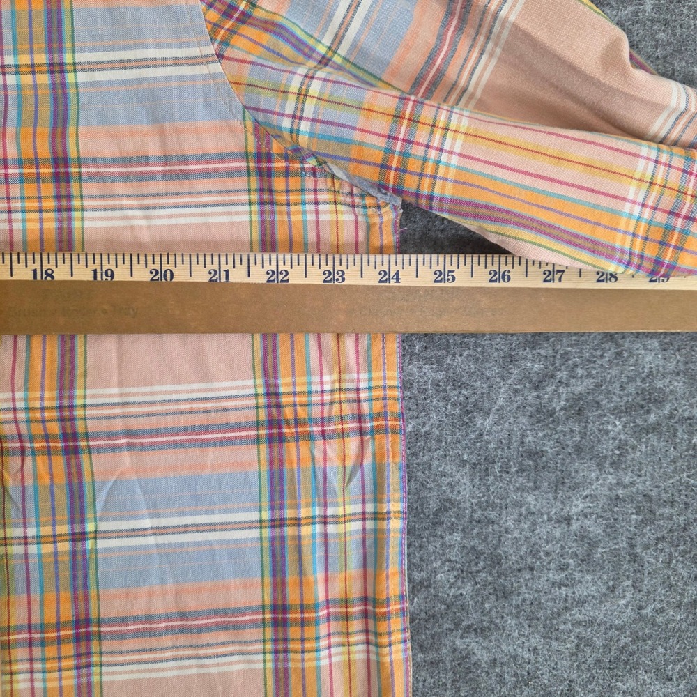 Panhandle Slim Shirt Womens XL‎ Orange Peach Plaid Button Down Western Casual - Picture 6 of 9